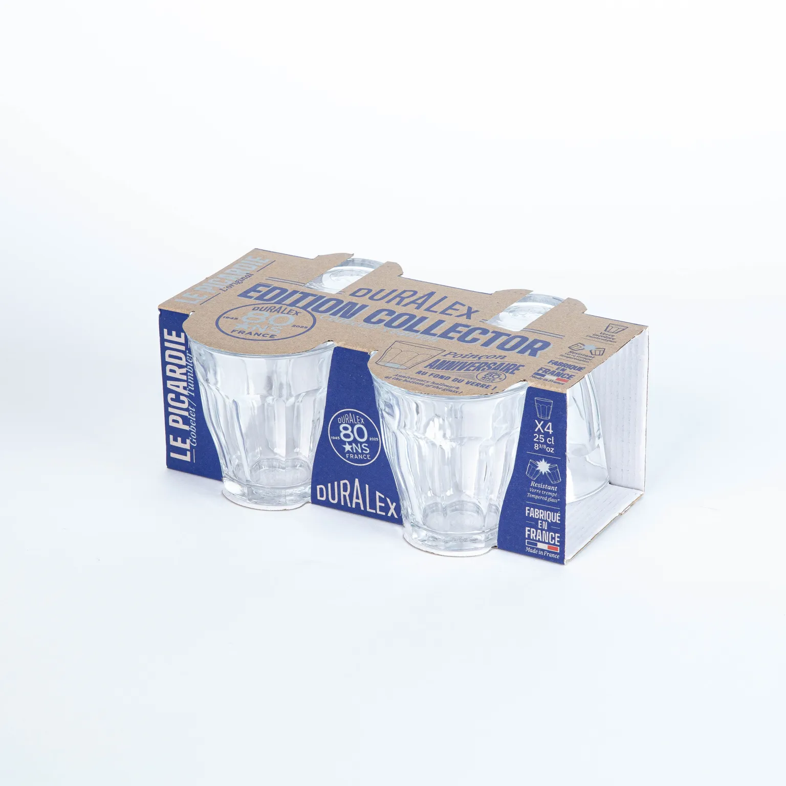 Anniversary Clear Glass Tumblers - Set of 4
