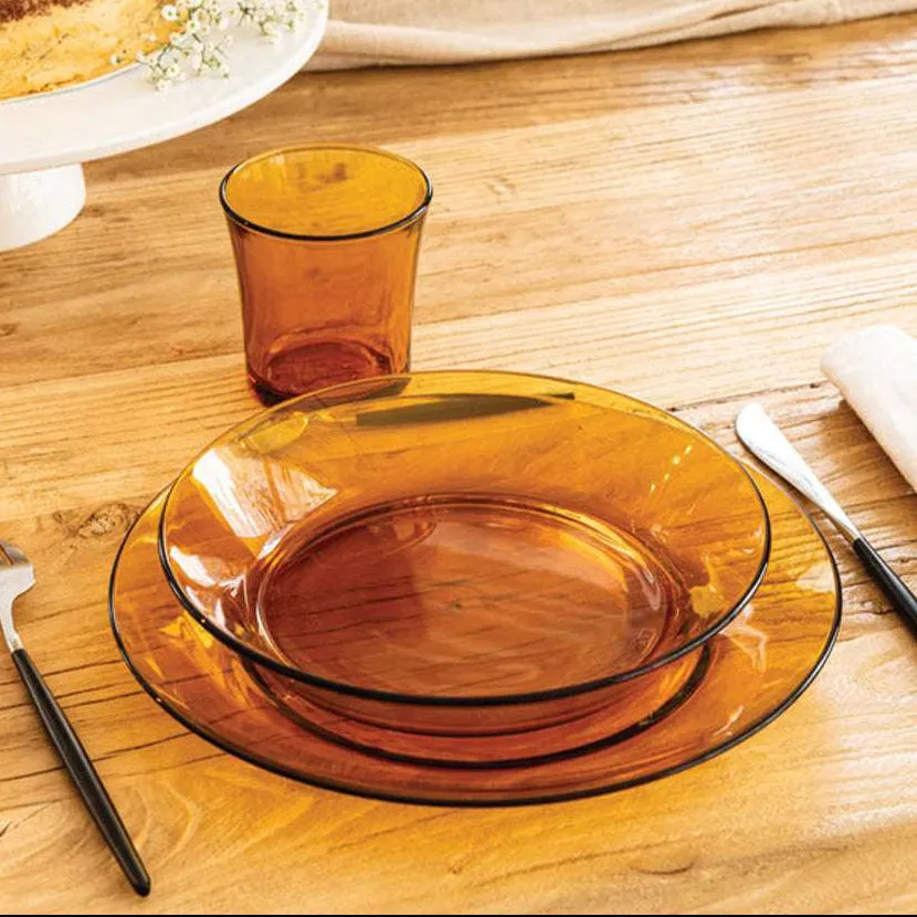 Lys Amber Glass Tumbler - Set of 6